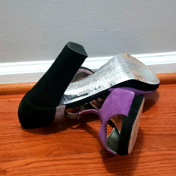 Beverly Freedman Colorblock Suede Heels - Picture 4 of 5